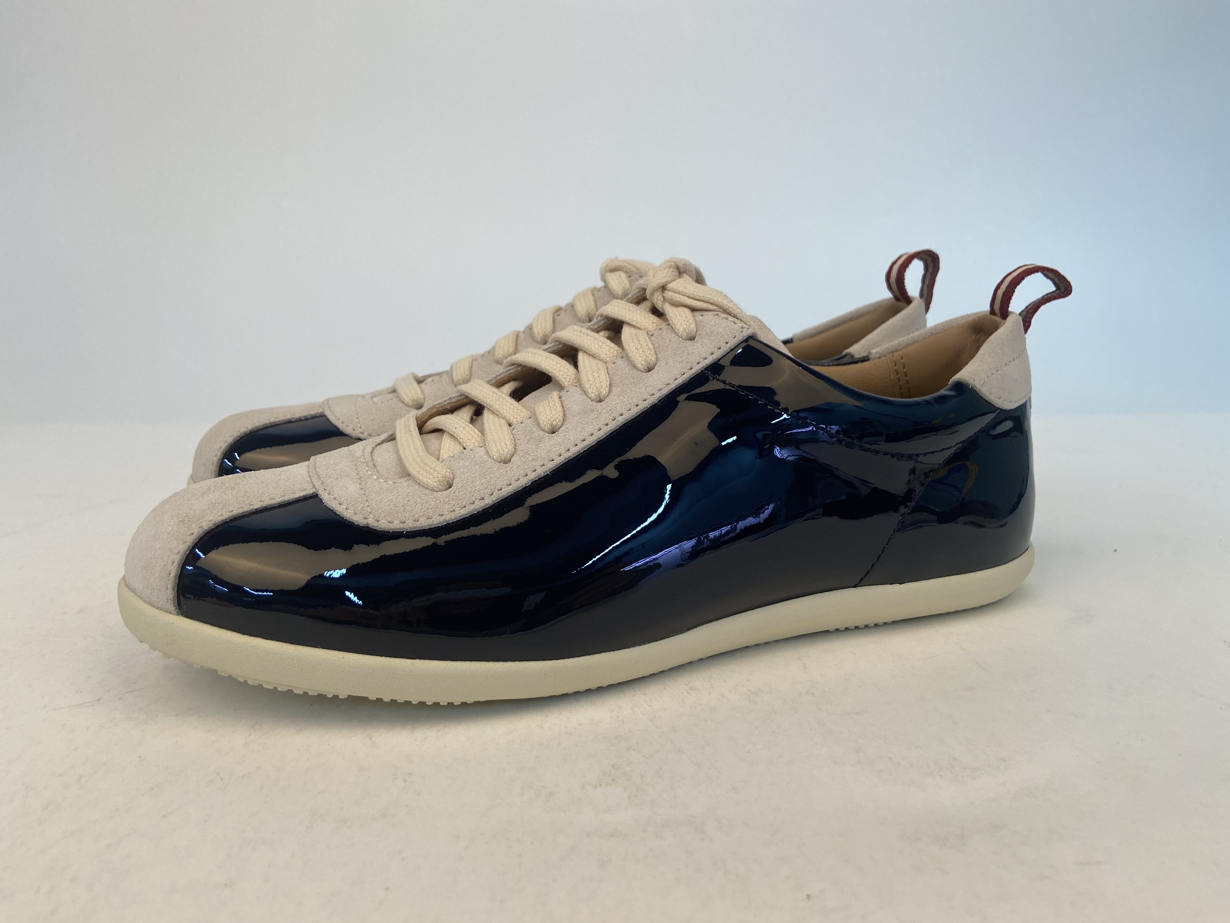 BALLY NAVY BLUE LACE-UP CASUAL SNEAKERS