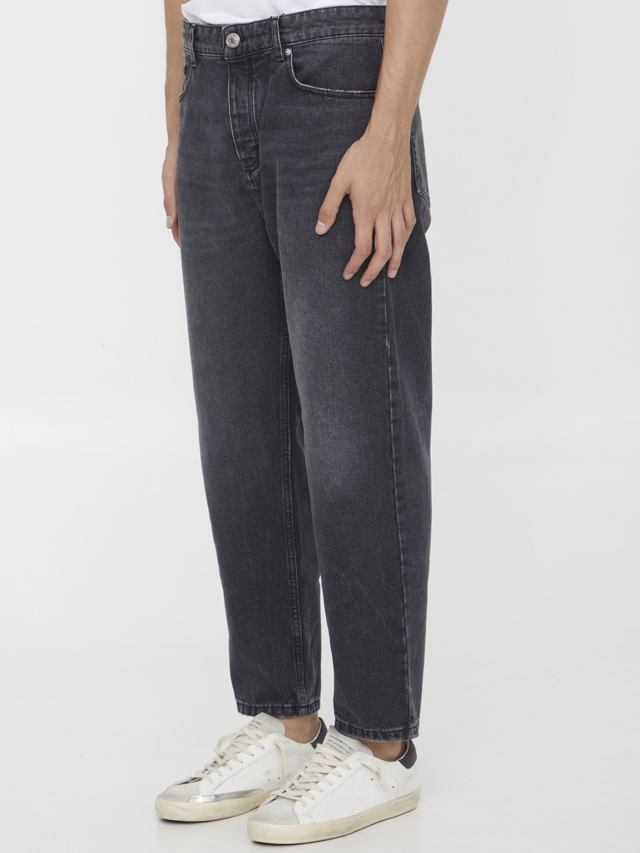 Ami Alexandre Mattiussi Ami Paris Belt-looped Mid-rise Jeans In Gray