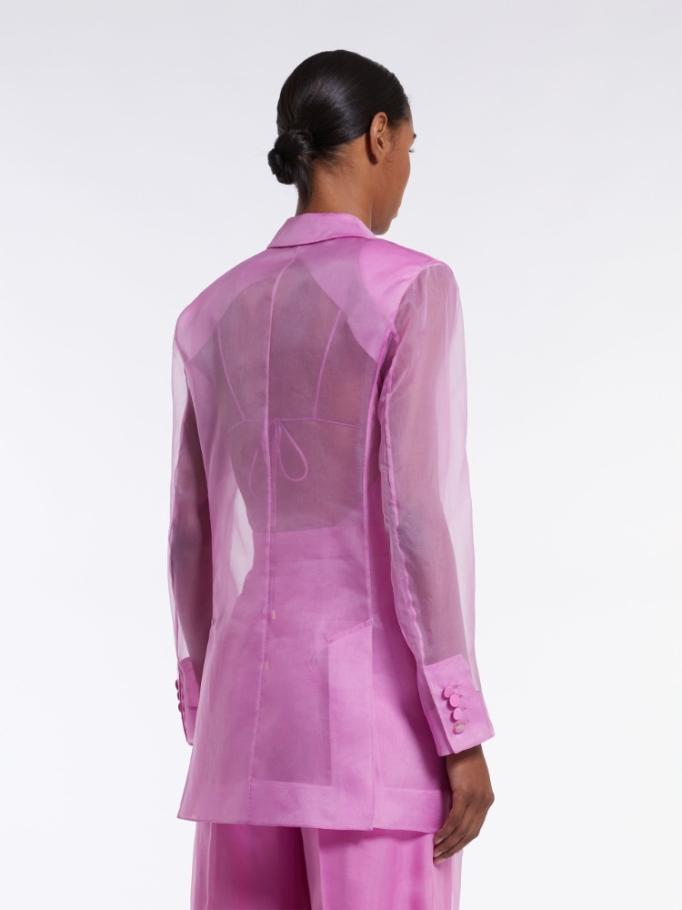 Max Mara Double-breasted Suit Jacket In Purple
