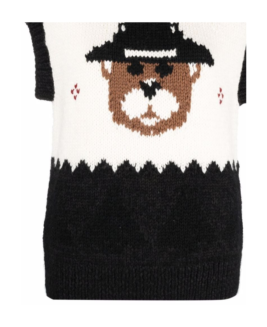 DSQUARED2 INTARSIA-KNIT SLEEVELESS CARDIGAN