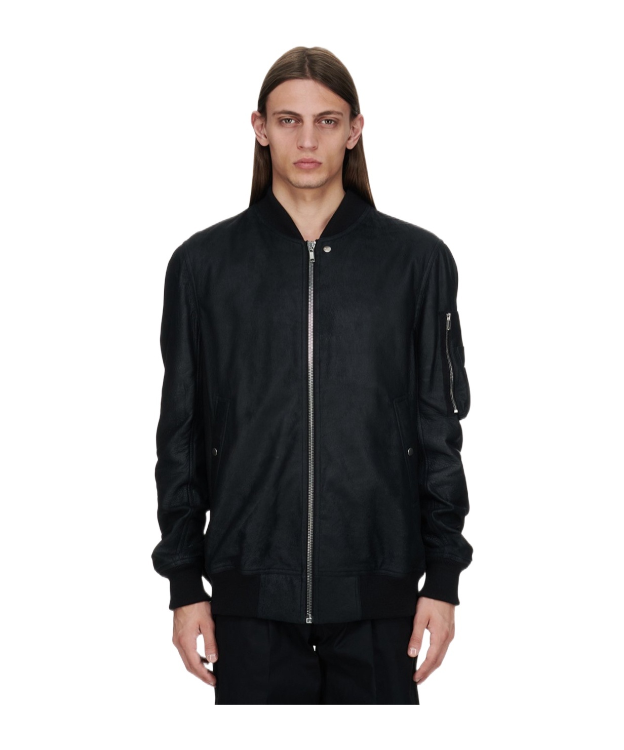 Rick Owens Man Jacket Black Size 38 Cotton, Silk, Virgin Wool In Black