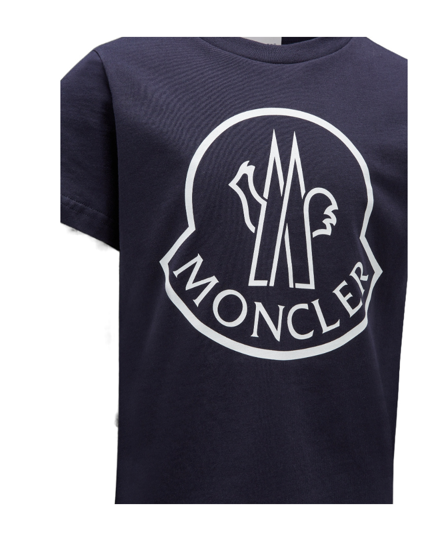 Moncler Logo-print Cotton T-shirt In Blue