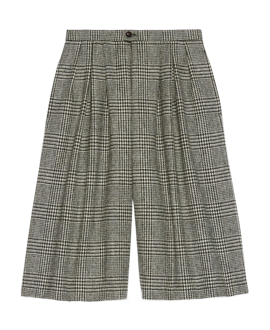 Gucci Prince Of Wales Check-patterned Houndstooth Skirt In Black
