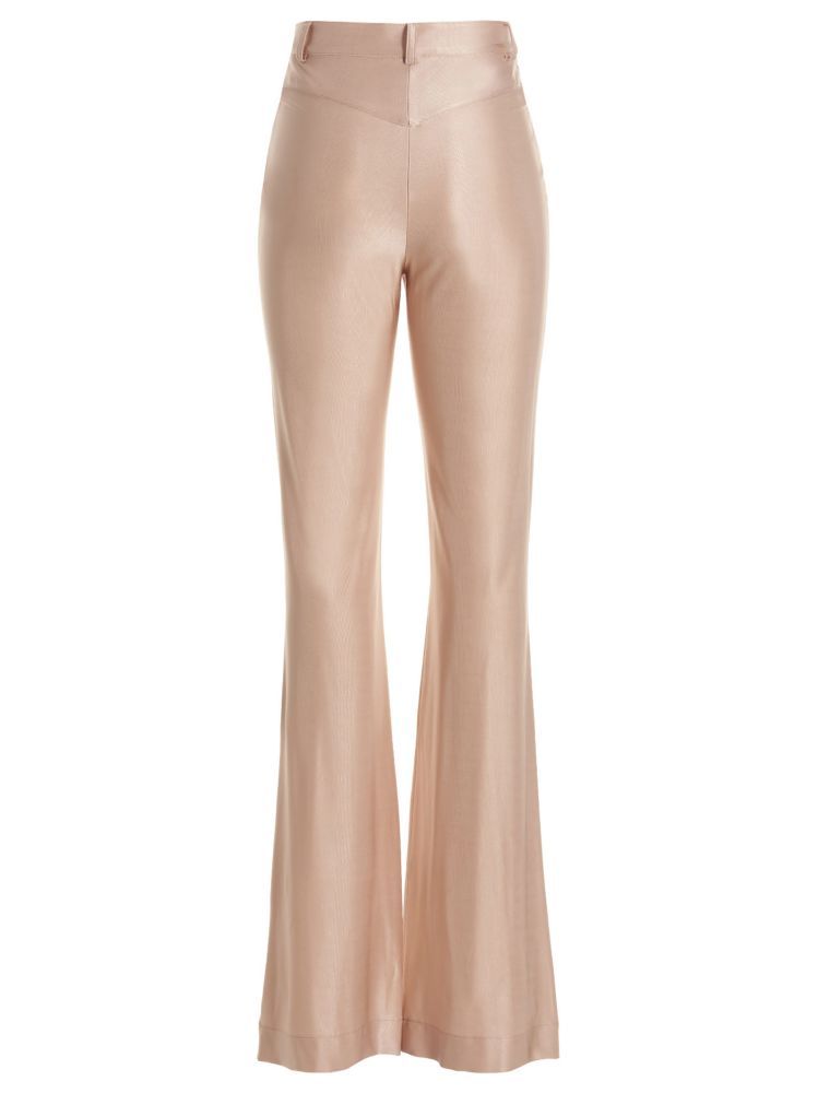 Alexandre Vauthier Pink Shiny Stretch Pants In Pink