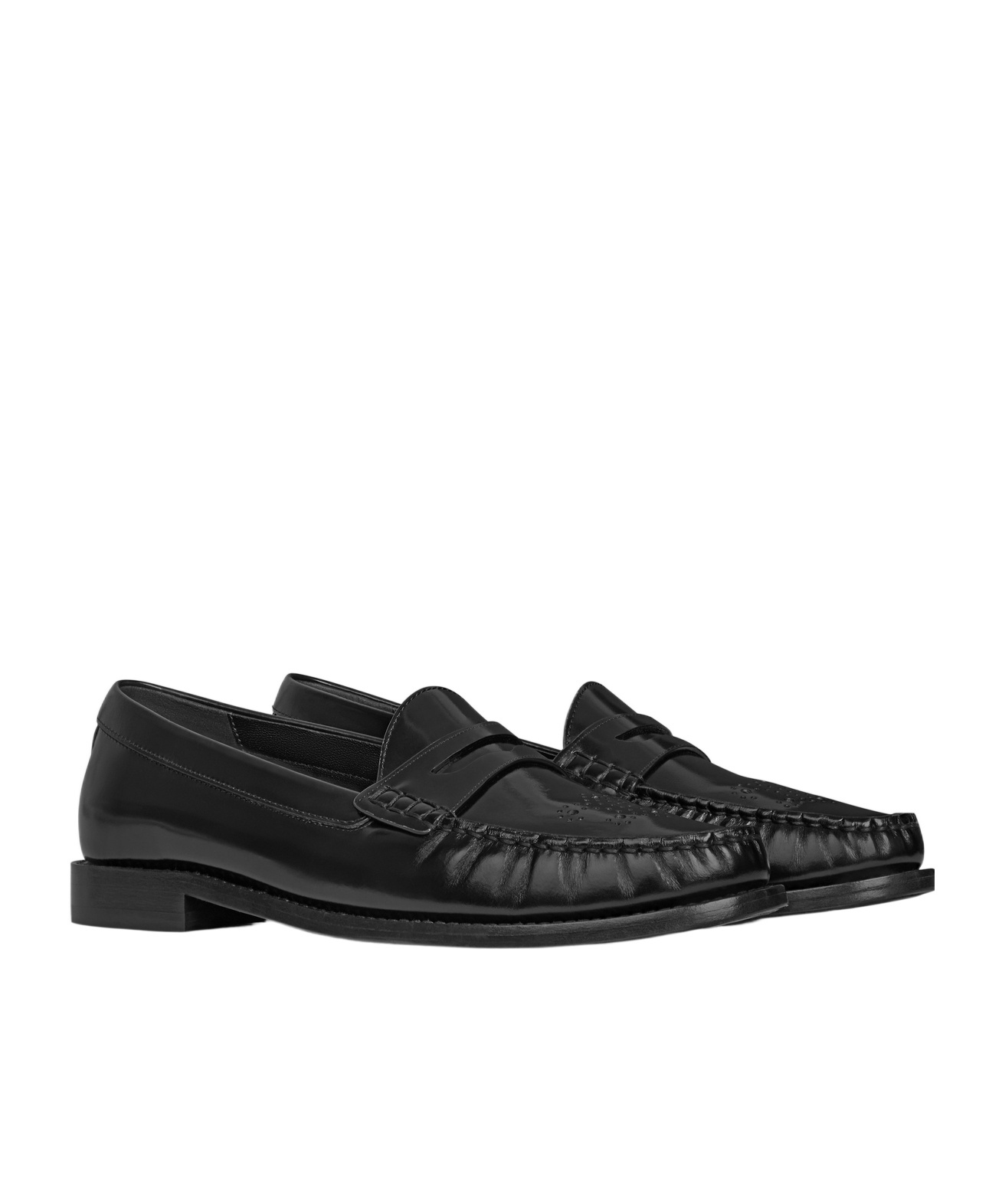 Celine Vivienne Polished Bullskin Loafers In Black