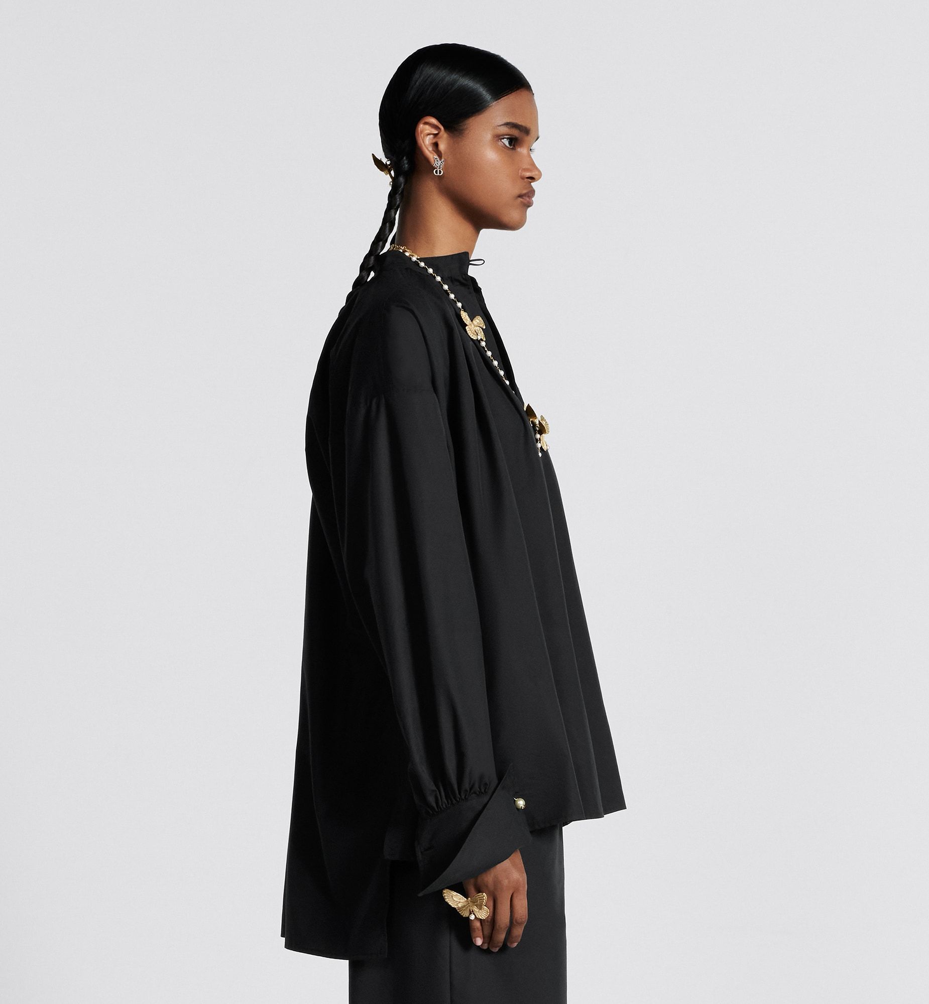 Dior Little Bee Embroidered Shirt In Black