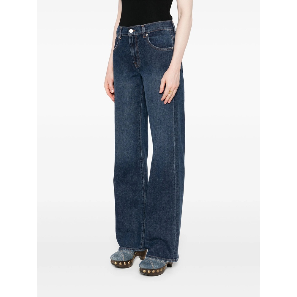 7 For All Mankind High Waist Denim Trousers In Blue