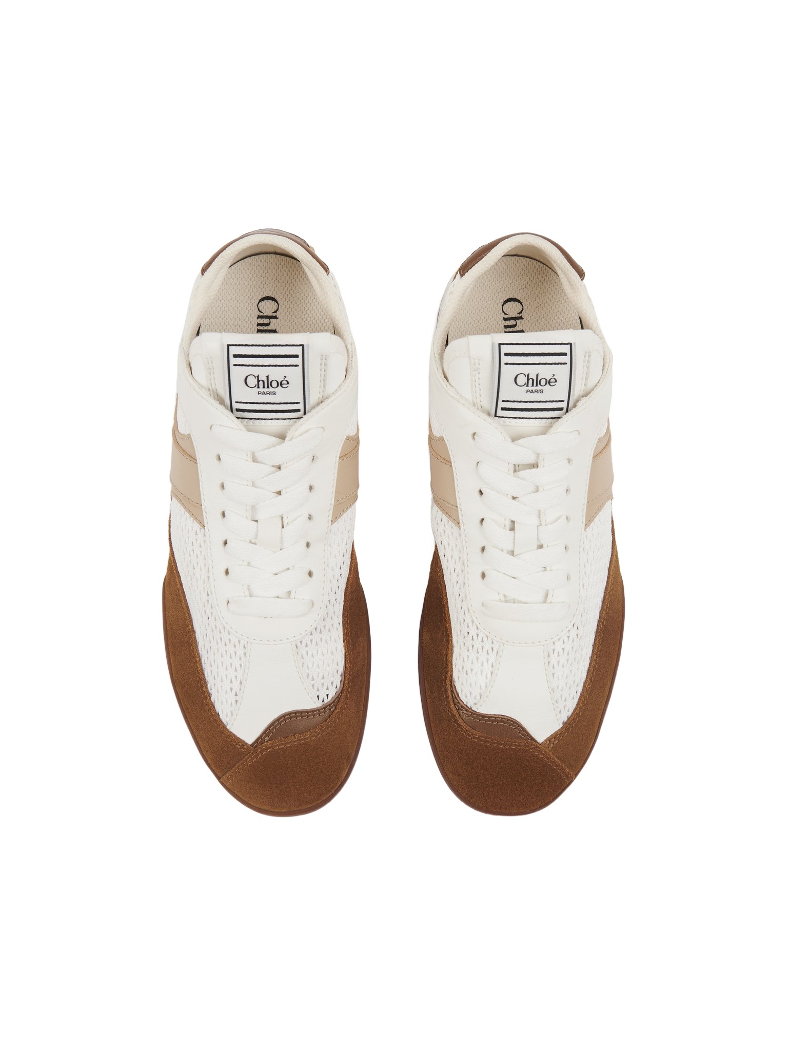 Chloé Chloe Kick Brown Sneakers In White