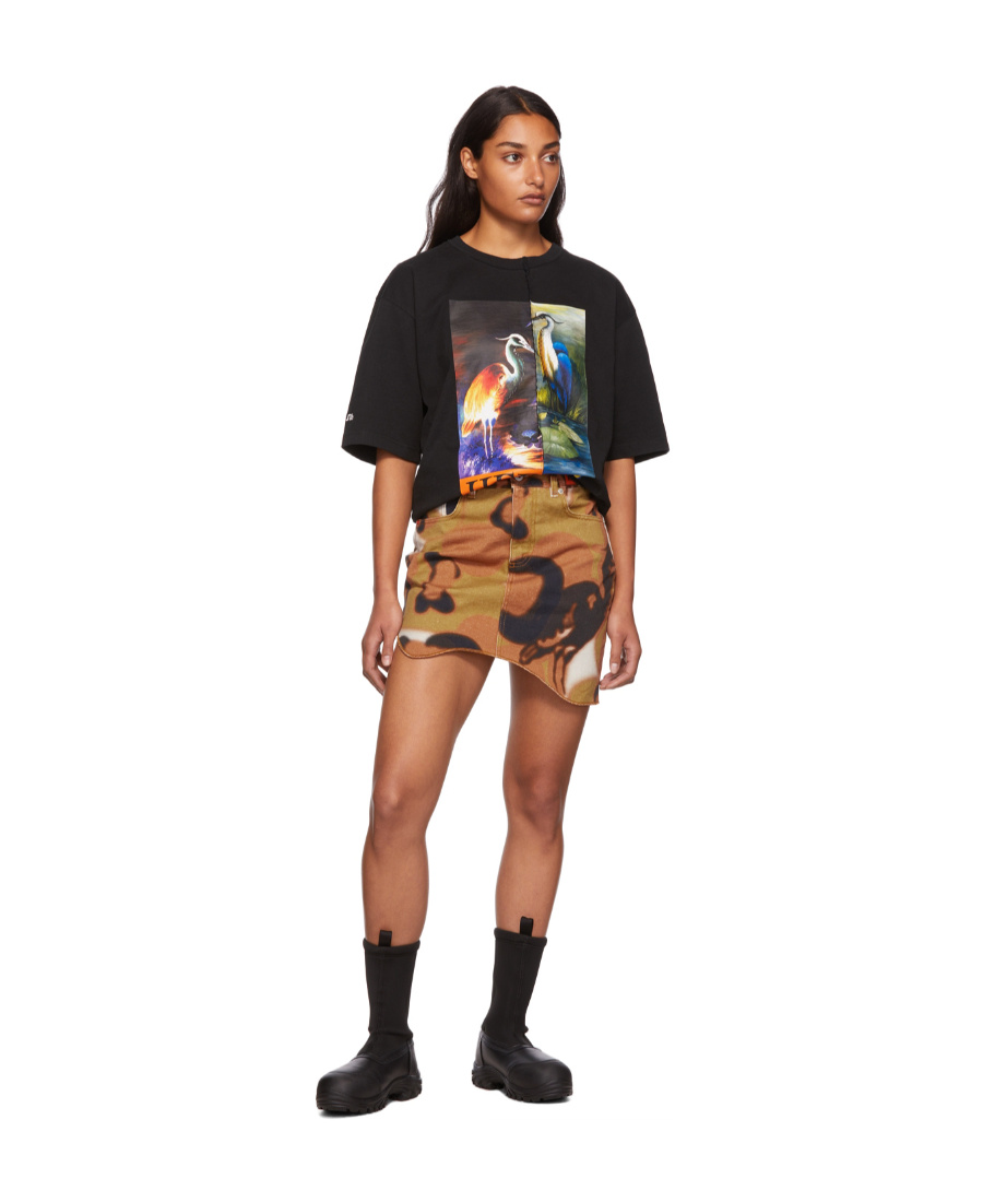 Shop Heron Preston Ss Tee Os Split Herons Black Orange