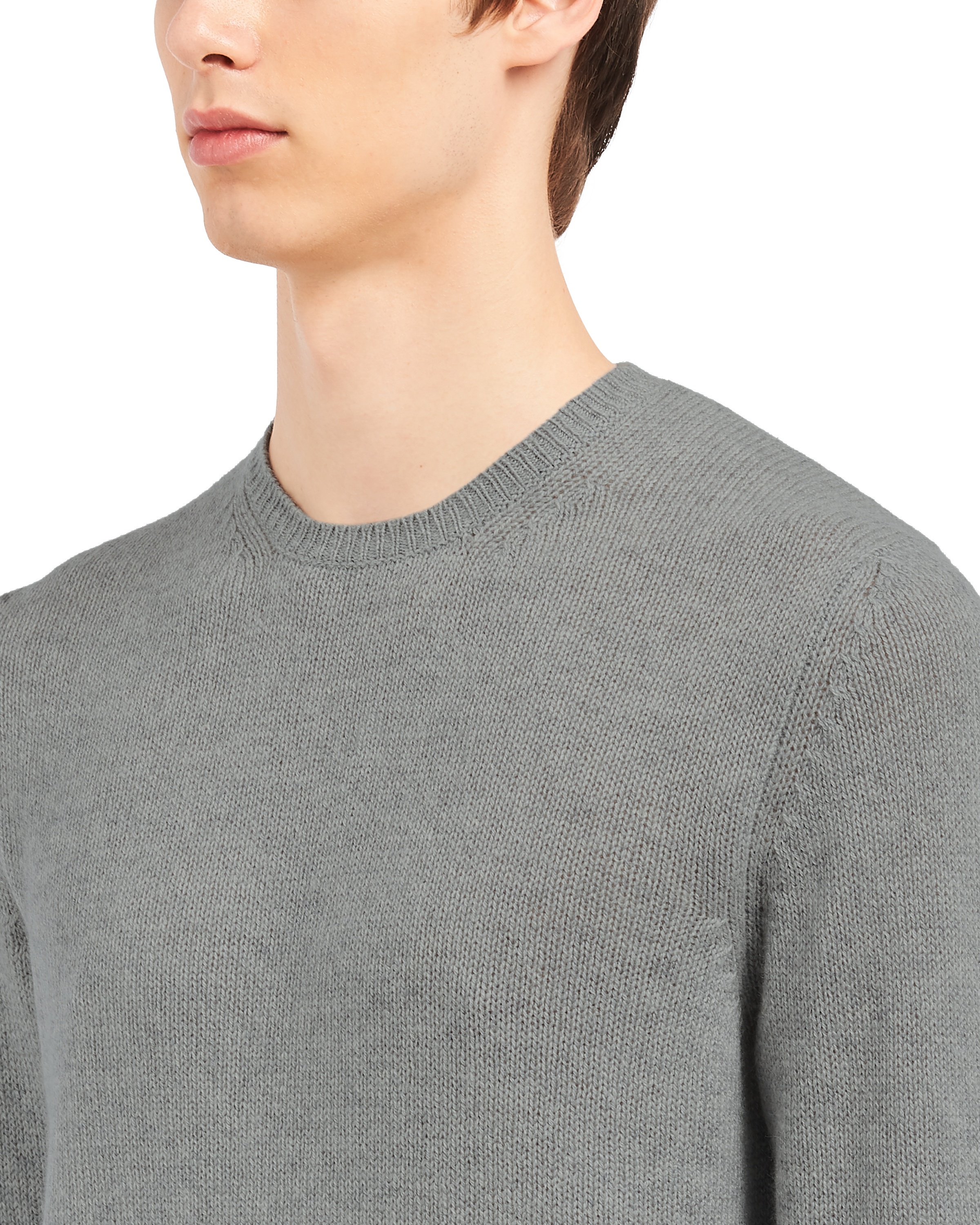 Prada Cashmere Knitted Jumper In Slate Grey