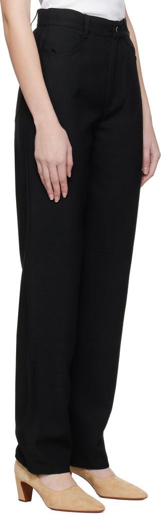 Loulou Studio Mid-rise Baggy Straight-leg Trousers In Black