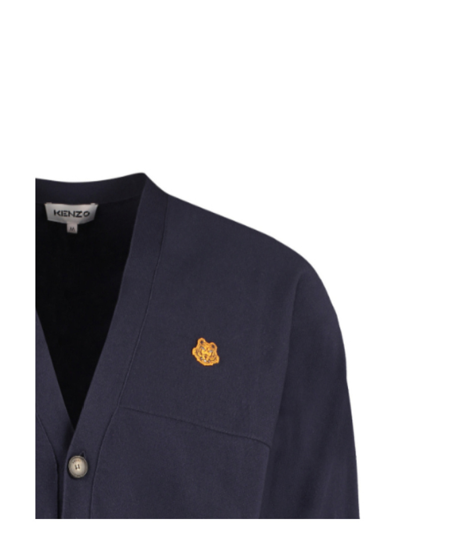 Kenzo Embroidered Tiger V-neck Cardigan In Black