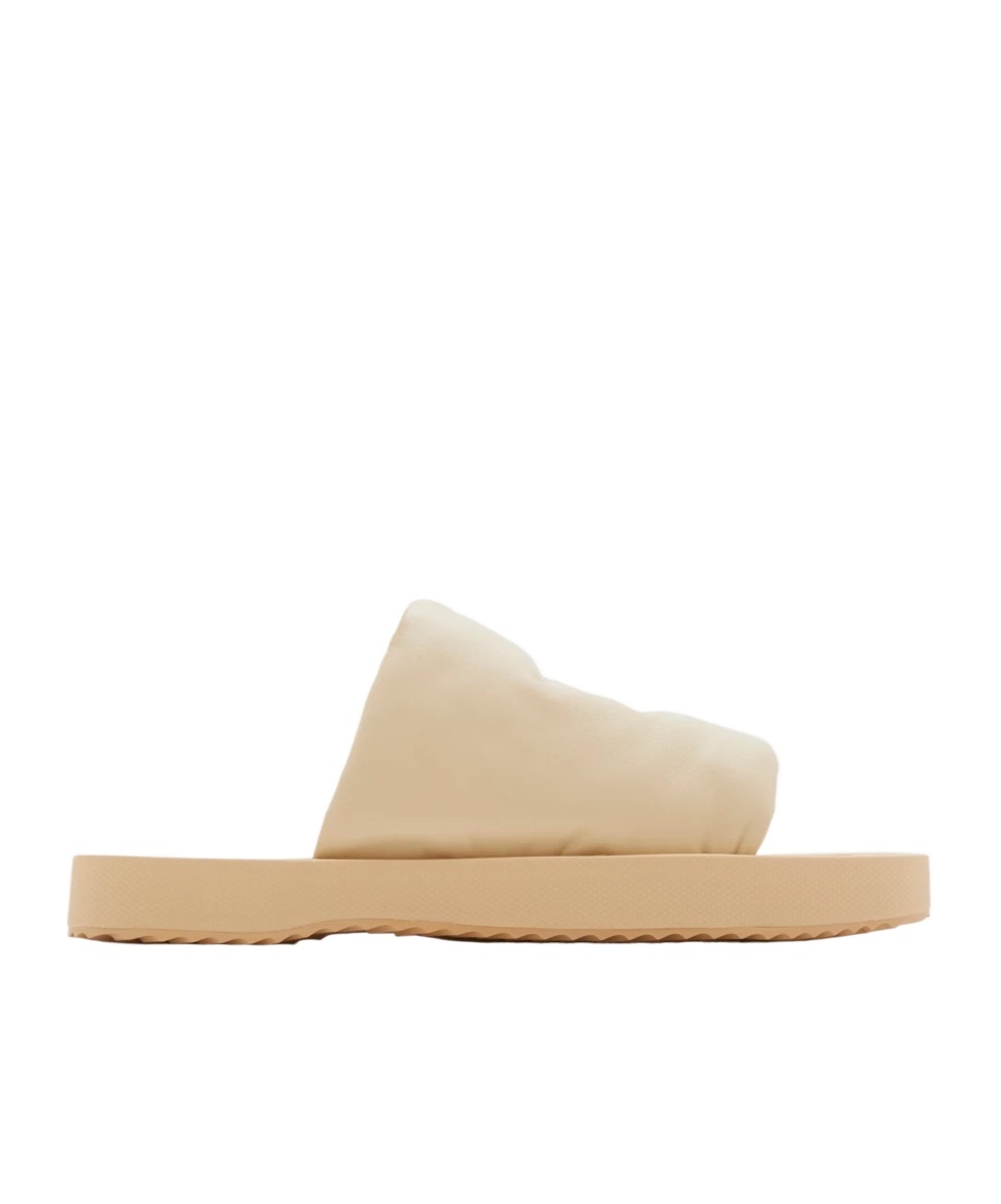 Burberry Ekd Slab Slides In Nude