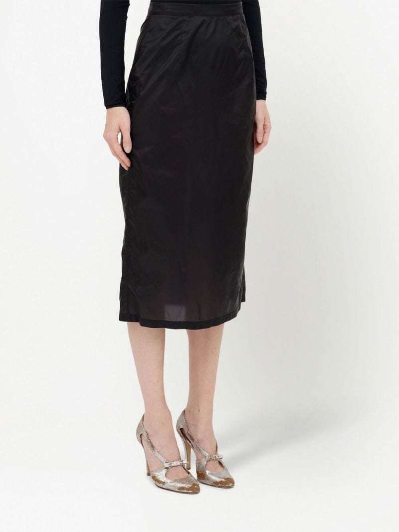 Maison Margiela High-waisted Chiffon Straight Skirt In Black