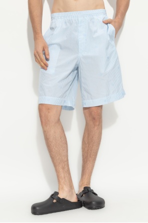 Givenchy Pinstriped Elastic Waist Shorts In Blue