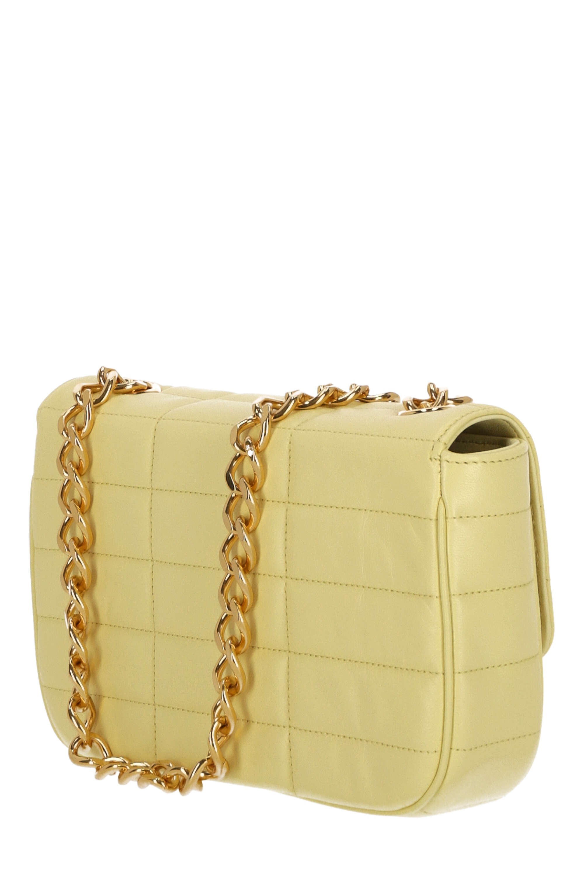 Celine Matelasse Monochrome Chain Shoulder Bag In Yellow
