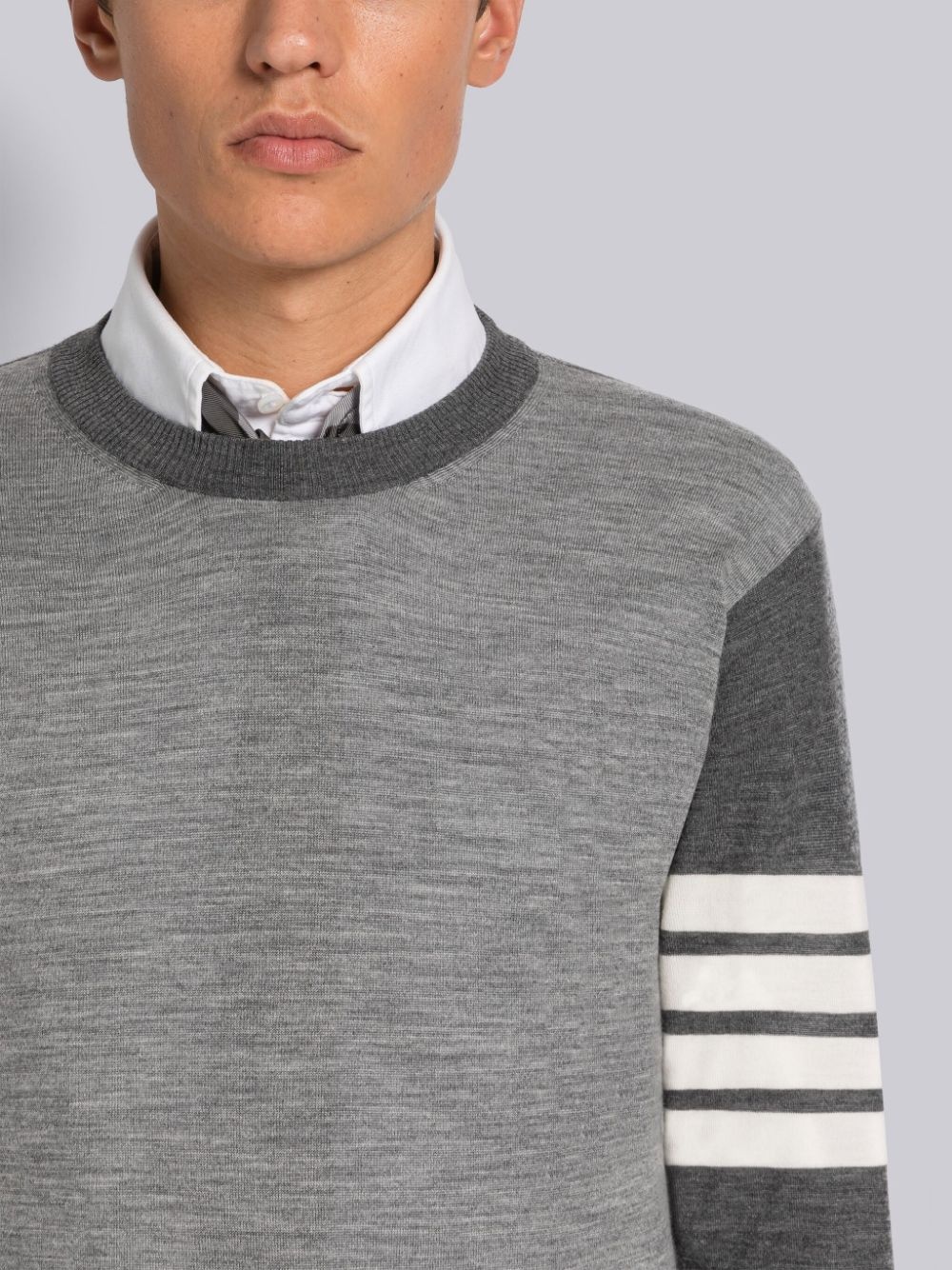 THOM BROWNE CONTRAST-PANEL JUMPER