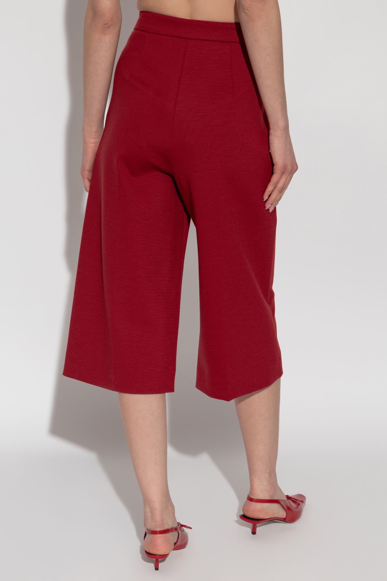 Max Mara Elastic Waist Shorts In Red