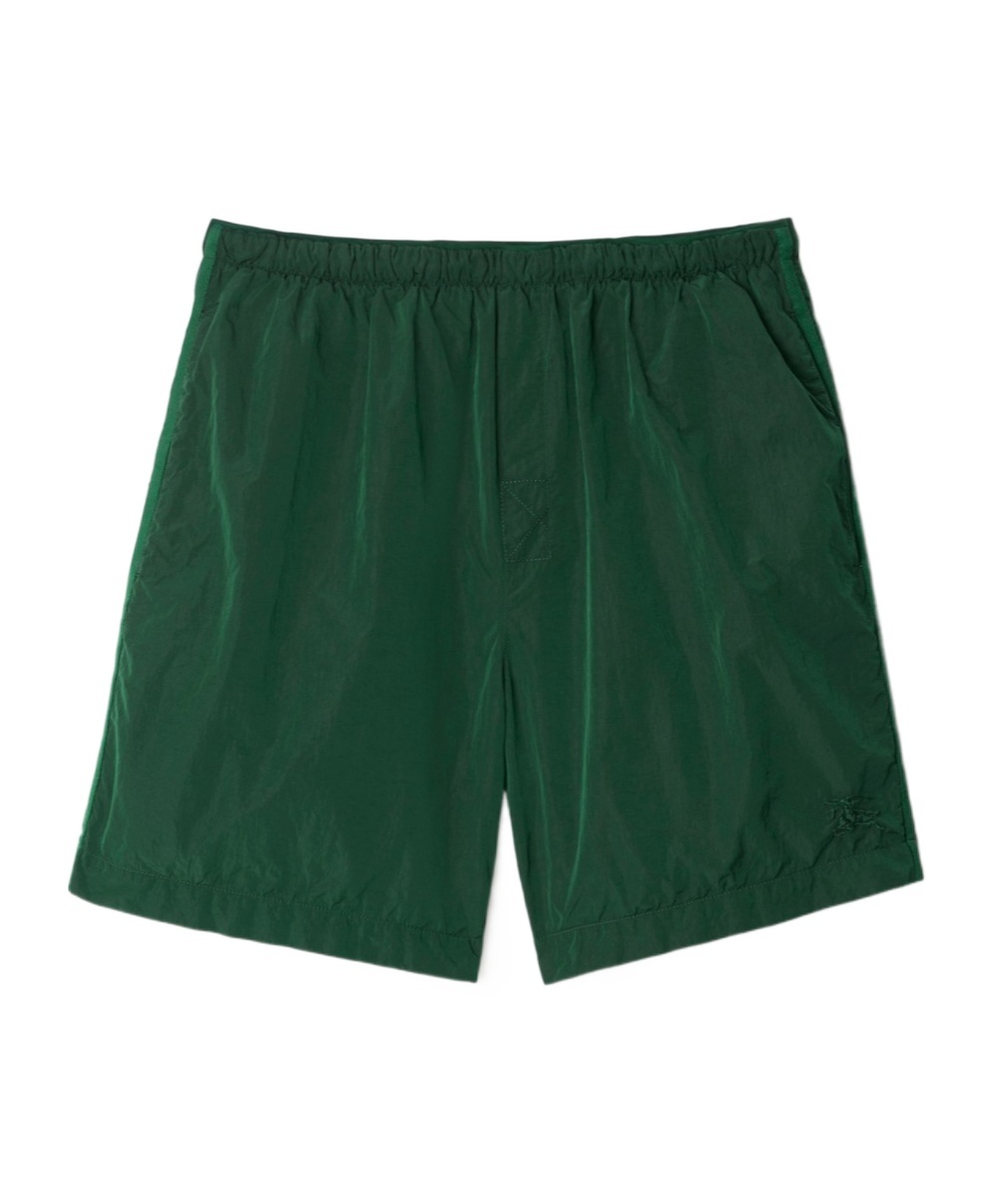 Burberry Elasticated-waistband Swim Shorts In Green