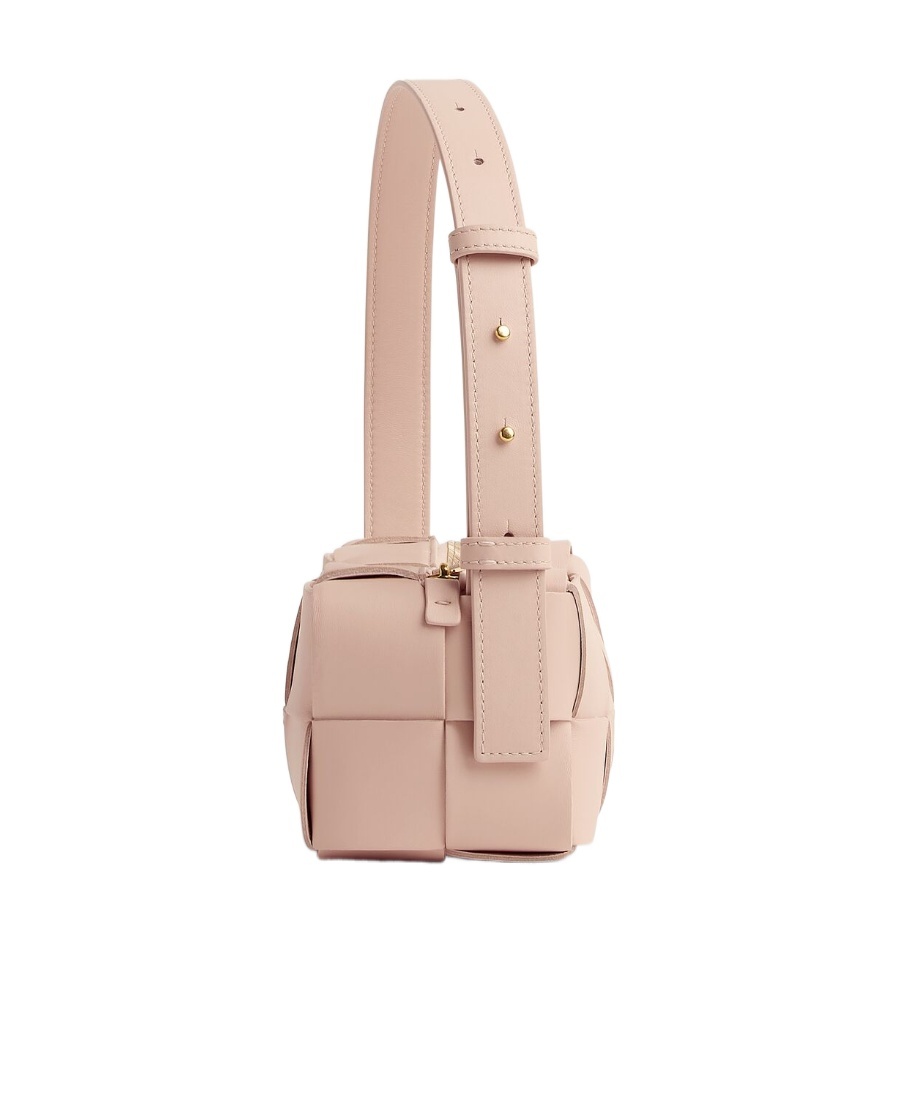 Shop Bottega Veneta Small Brick Cassette Shoulder Bag In Nude