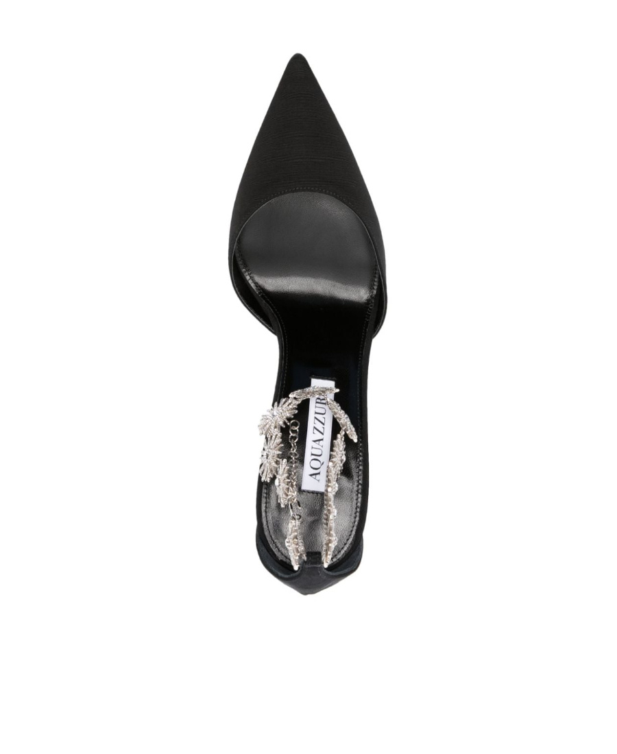 Aquazzura Comet 105 Crystal-embellished Pumps In Black