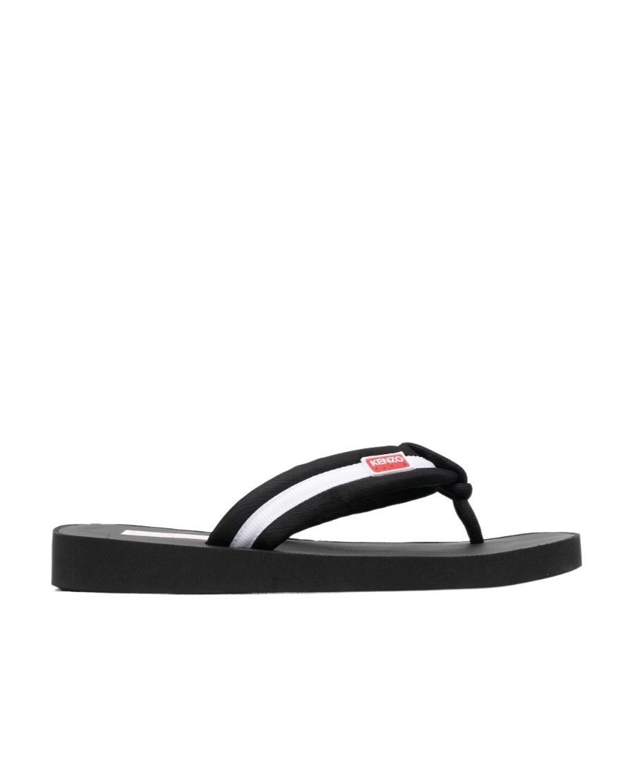 Kenzo Slide Sandal With Logo In Black