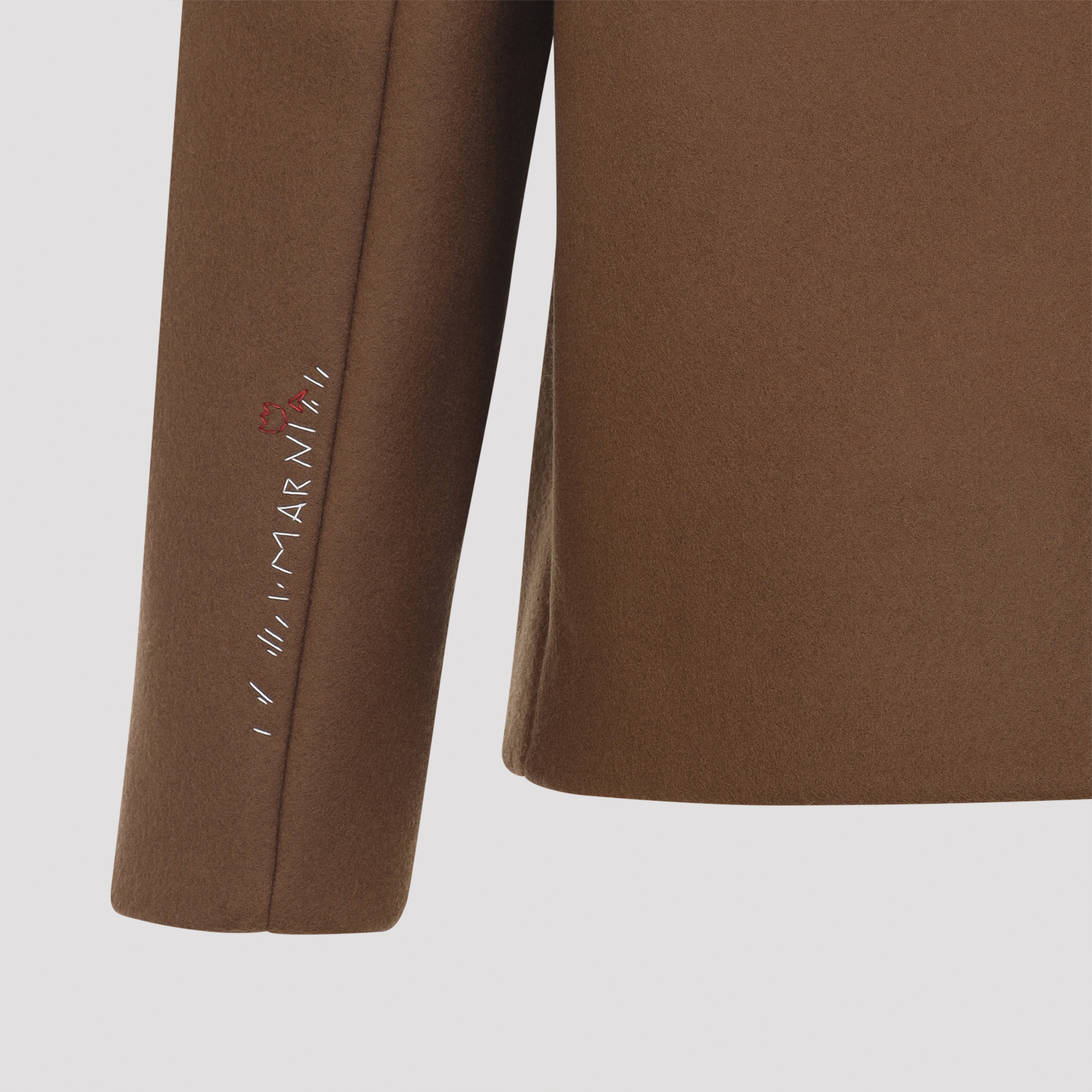 Marni Double Splittable Wool Felt Workwear Jacket In Brown