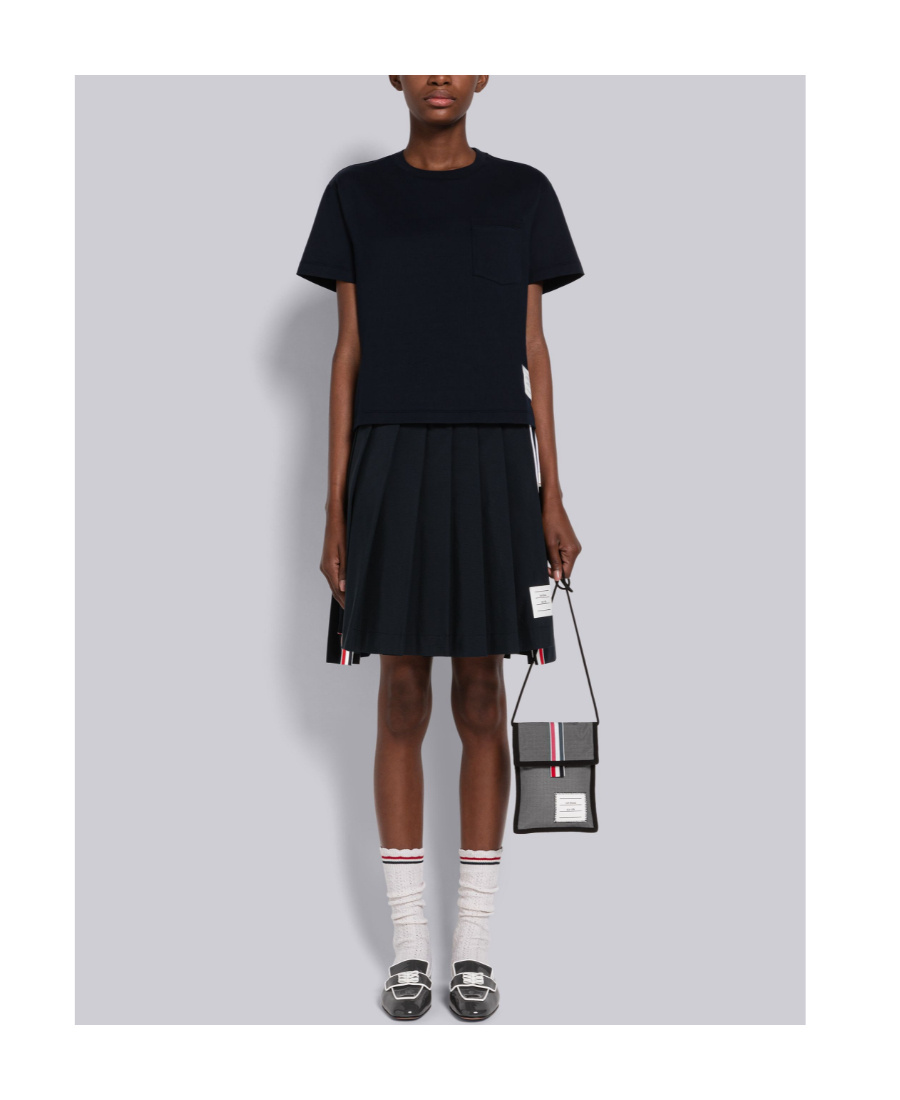 Thom Browne Rwb Tab Cotton T-shirt In Black