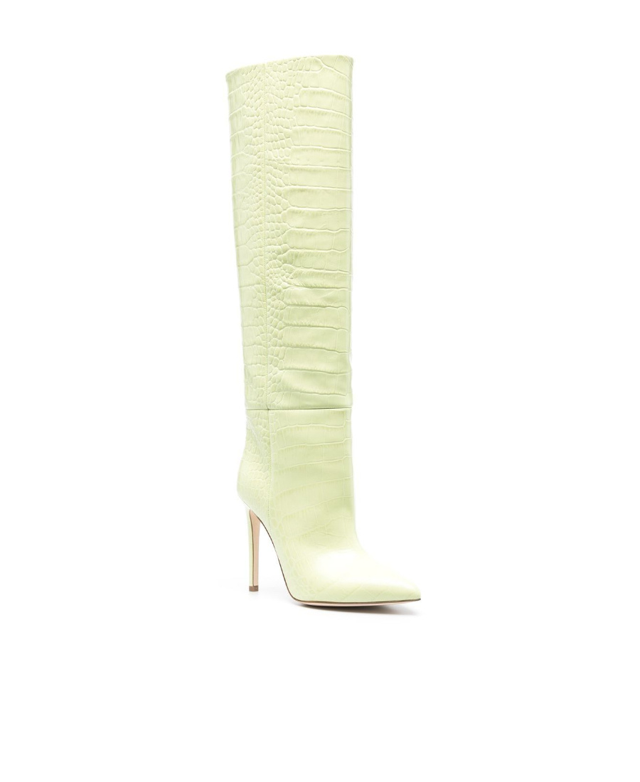 Paris Texas Croc-effect Leather Knee-high Boots In Nude