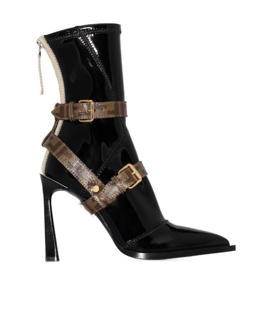 Shop Fendi Clasp And Ankle Boots In Black