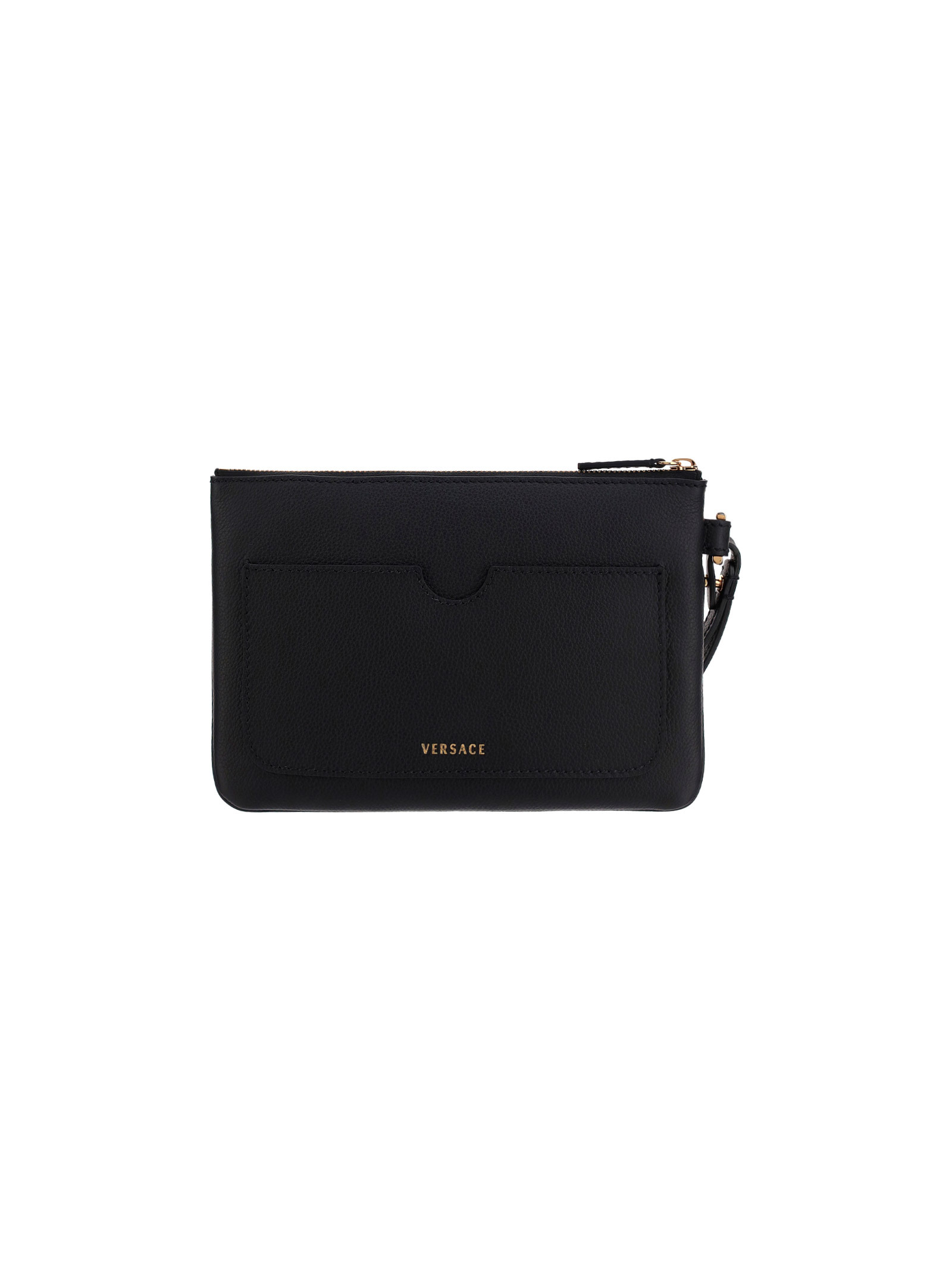 Versace La Medusa Clutch Bag In Black