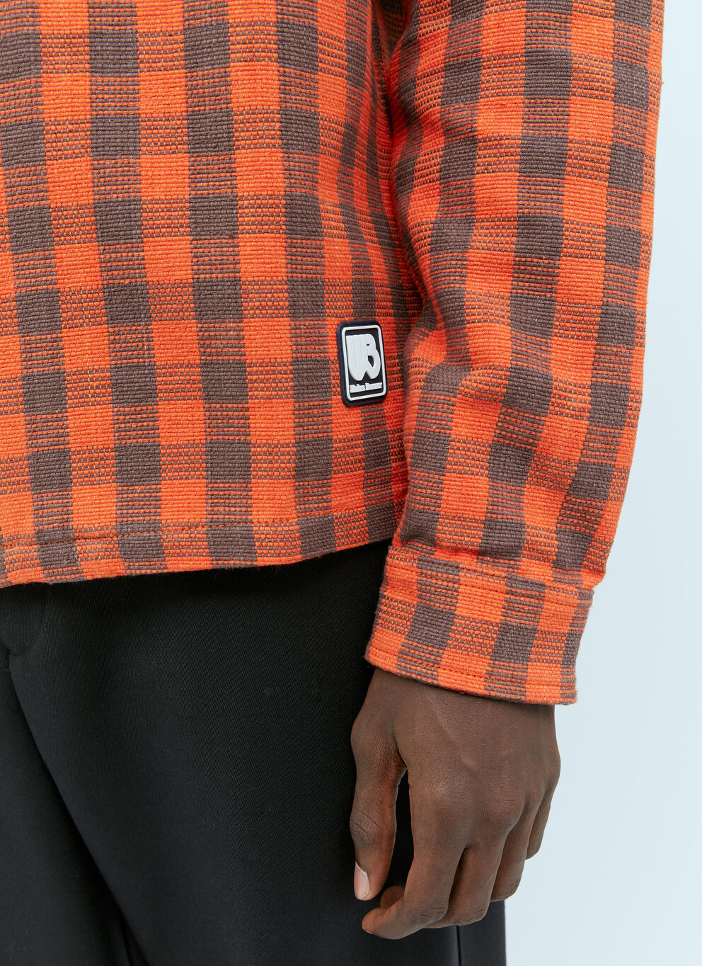 Shop Wales Bonner Plaid Long-sleeved Jacket In Brown