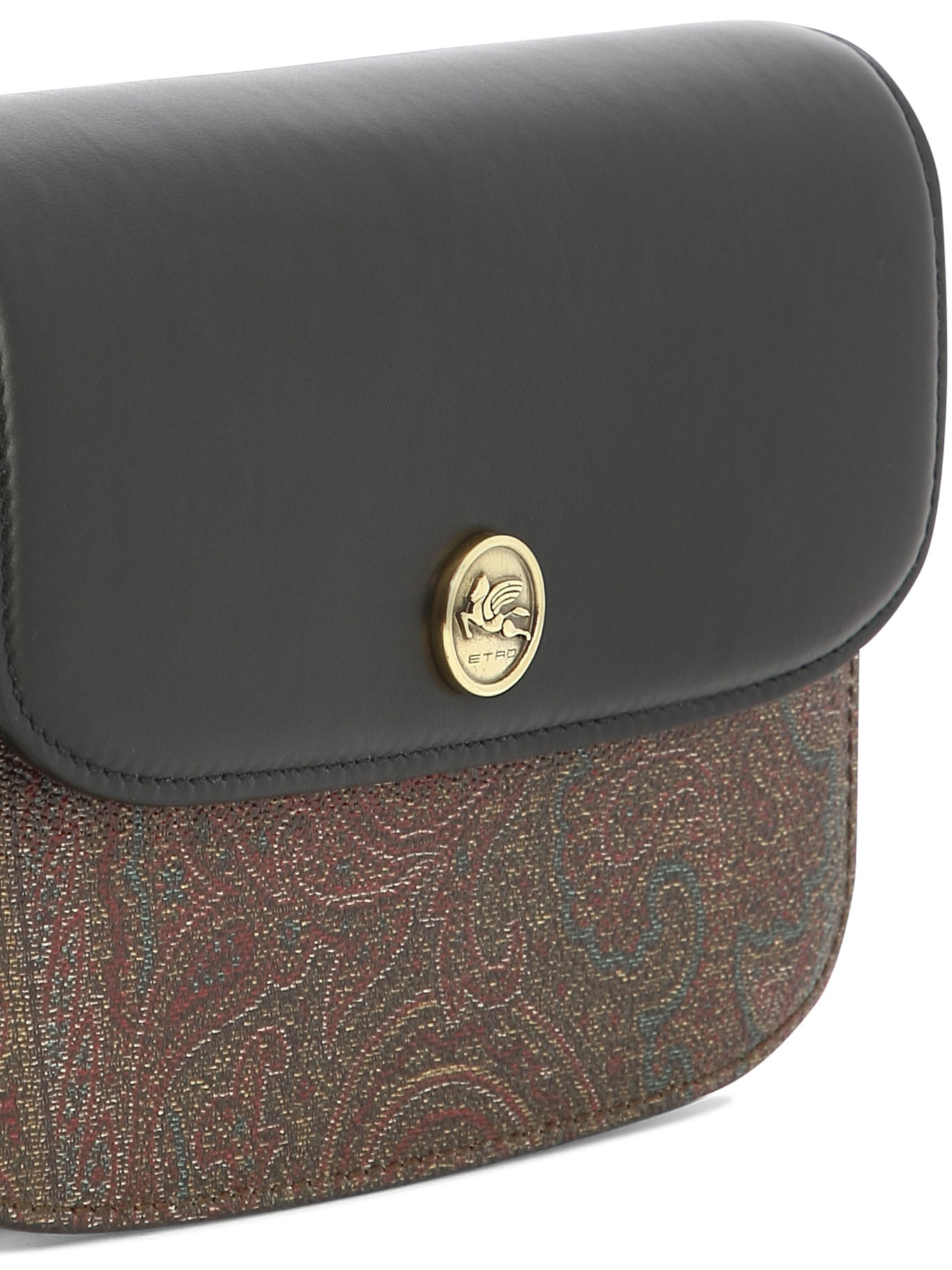Etro Logo Shoulder Bag In Black