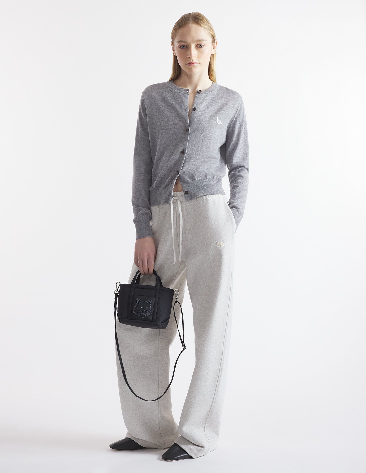 Maison Kitsuné Patch Pants In White