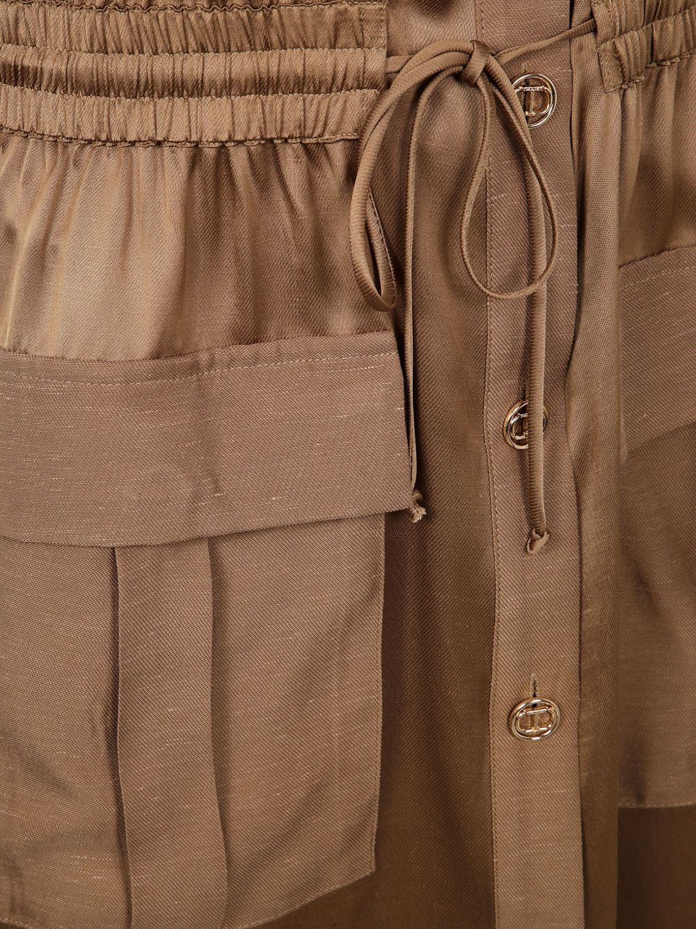 Shop Twinset Satin Button-down Shirt Dress