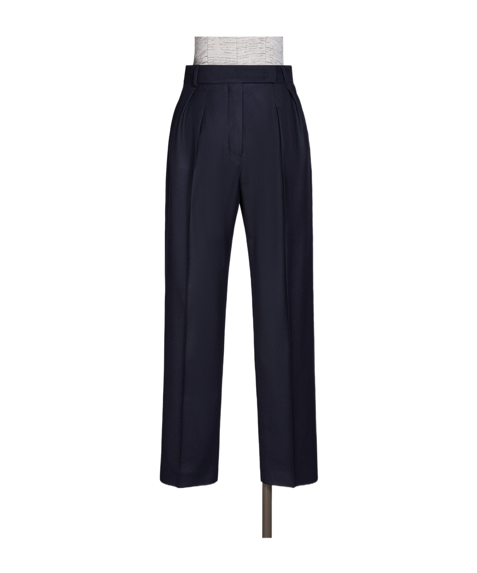 Max Mara Straight-leg Wool Trousers In Blue