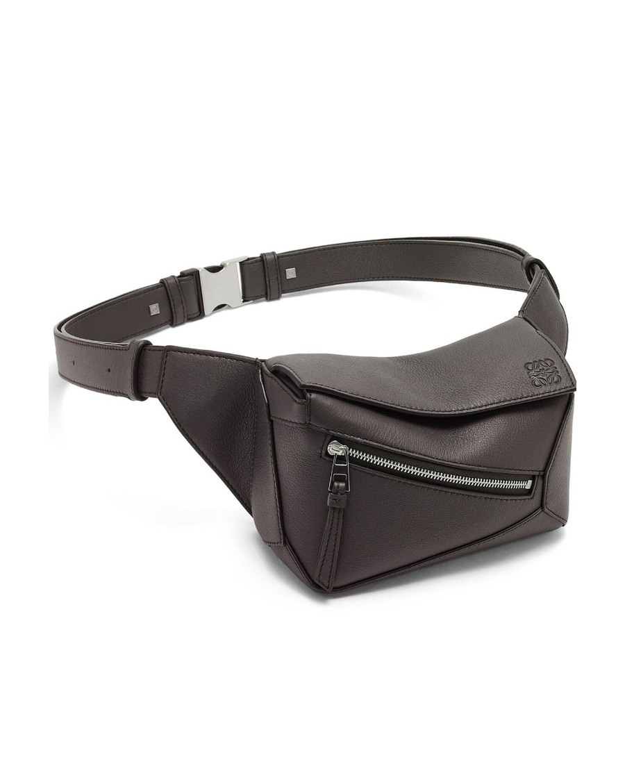 Loewe Small Leather Puzzle Belt Bag In Gray