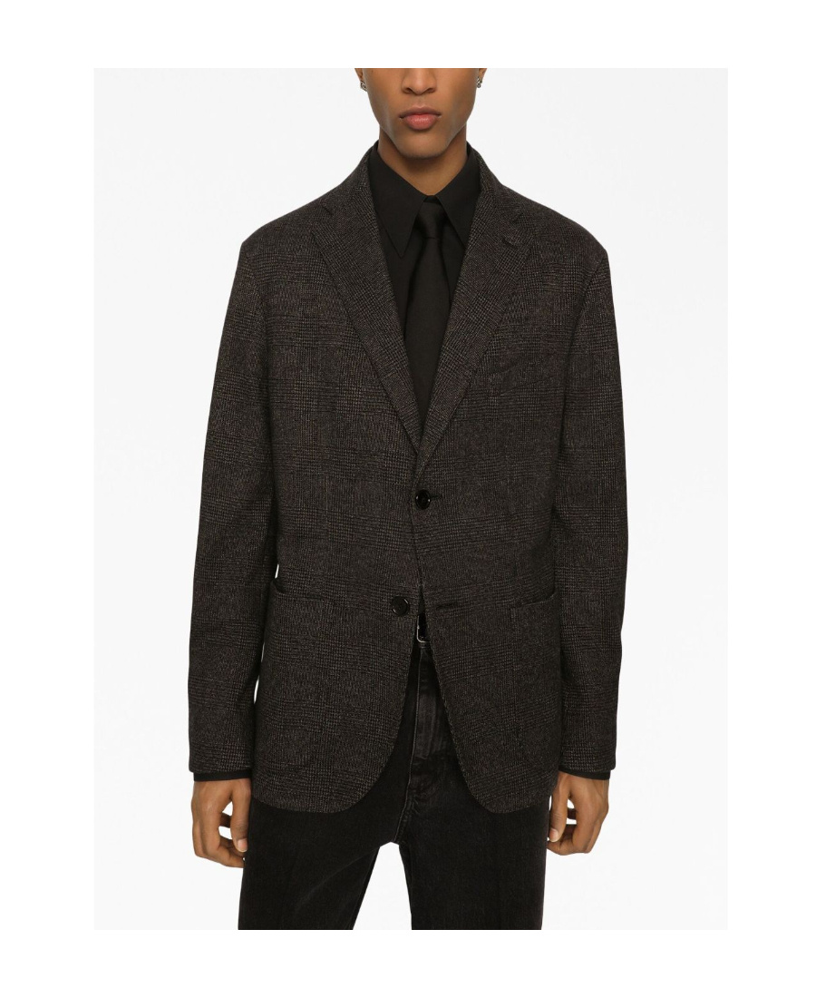 Dolce & Gabbana Prince Of Wales Check Pattern Blazer In Black