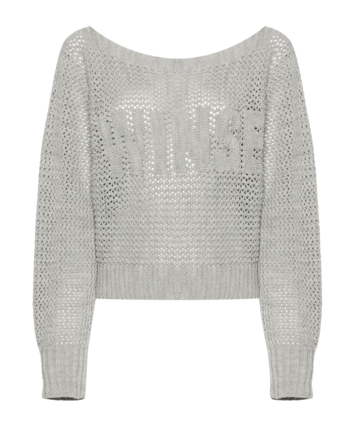 Twinset Long-sleeved Sweater In Gray