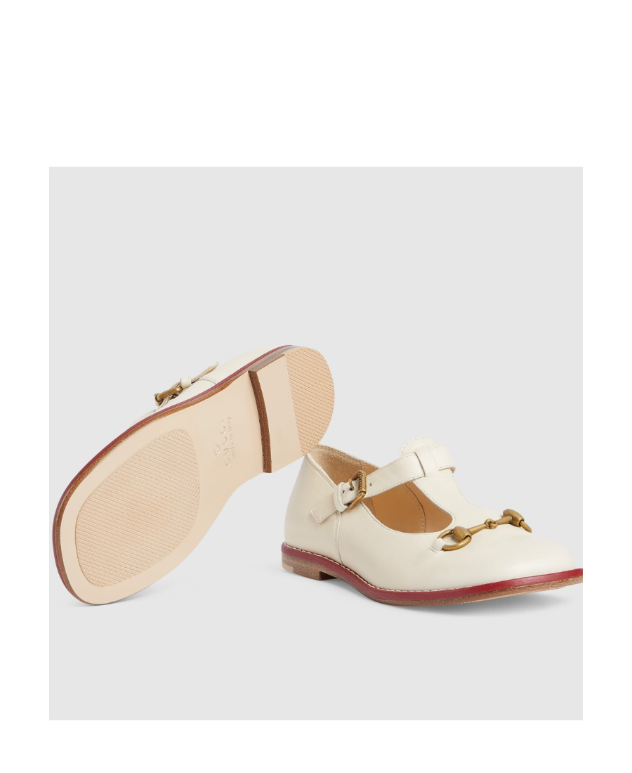 Gucci Children's Loafer With Horsebit In White