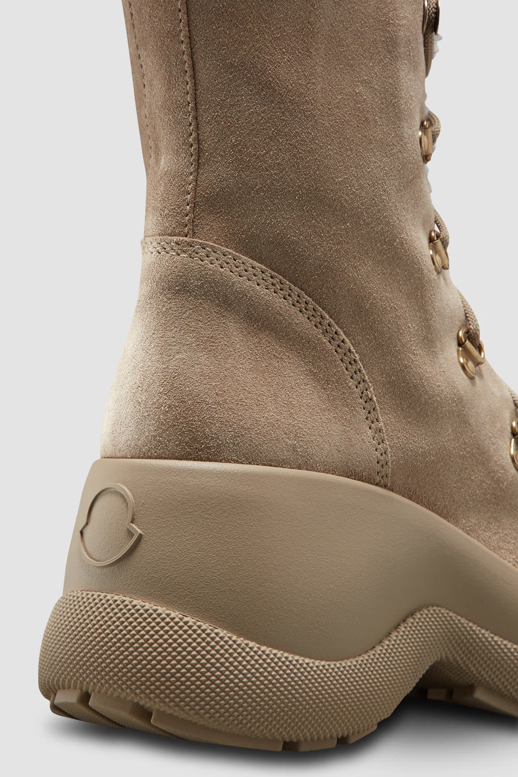 Shop Moncler Resile Trek Lace-up Boots In Nude