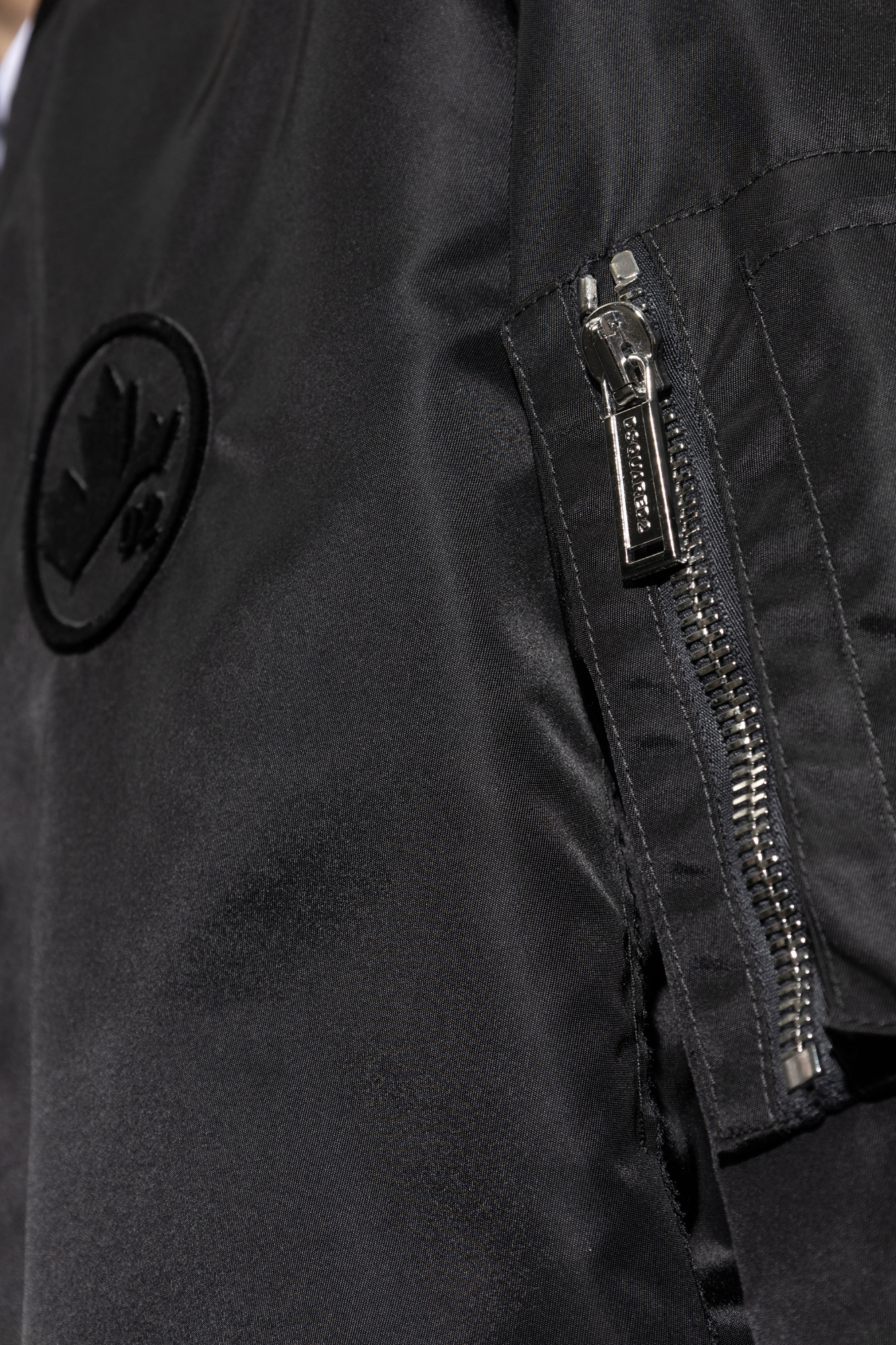 Dsquared2 Logo-appliqué Bomber Jacket In Black