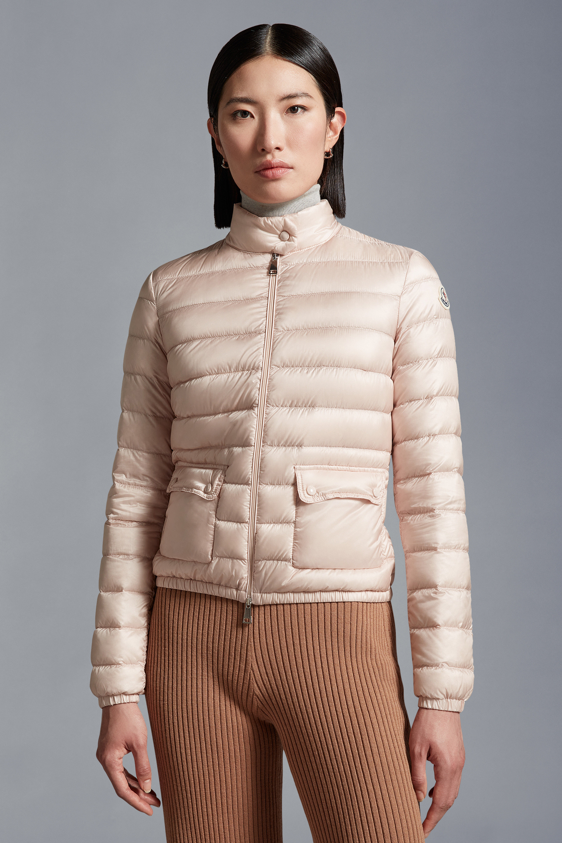 Shop Moncler Lans Short Down Jacket In Pink
