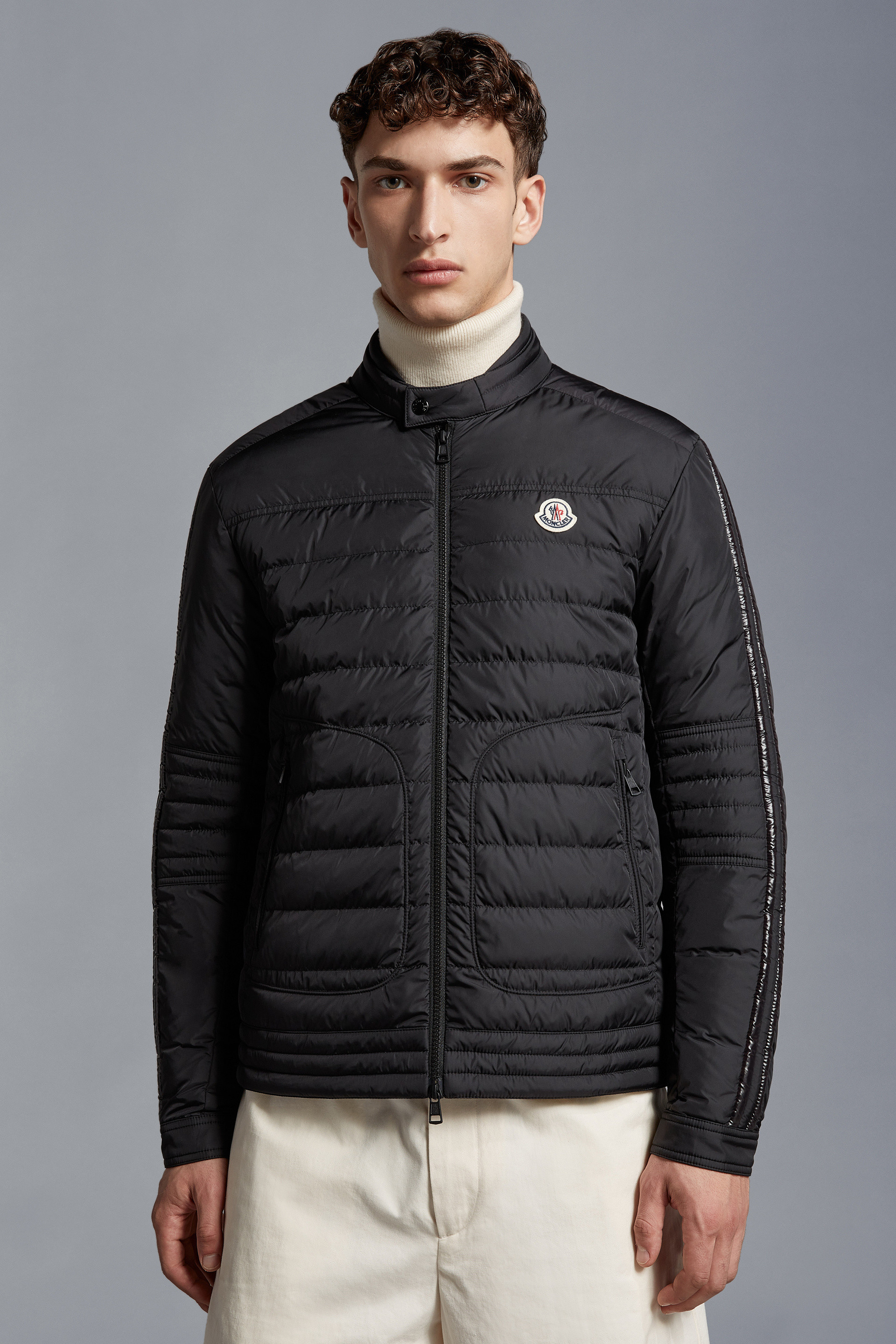 Moncler Alkap Logo-patch Padded Jacket In Black
