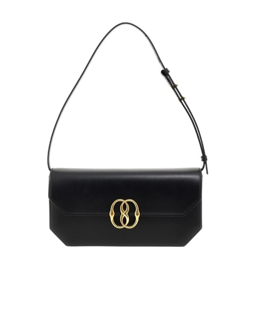 Bally Logo Plaque Shoulder Bag In Black
