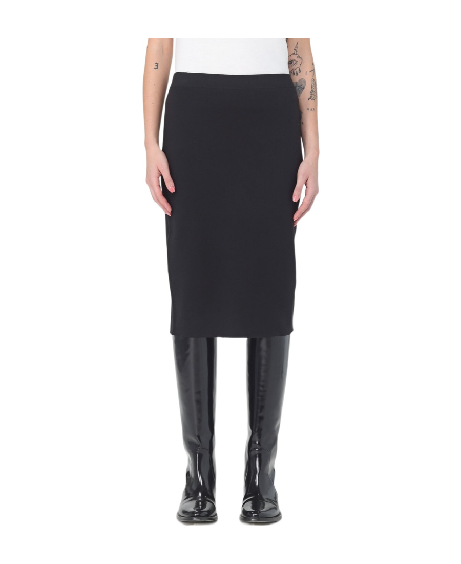 Shop Saint Laurent Fine-knit Pencil Skirt In Black