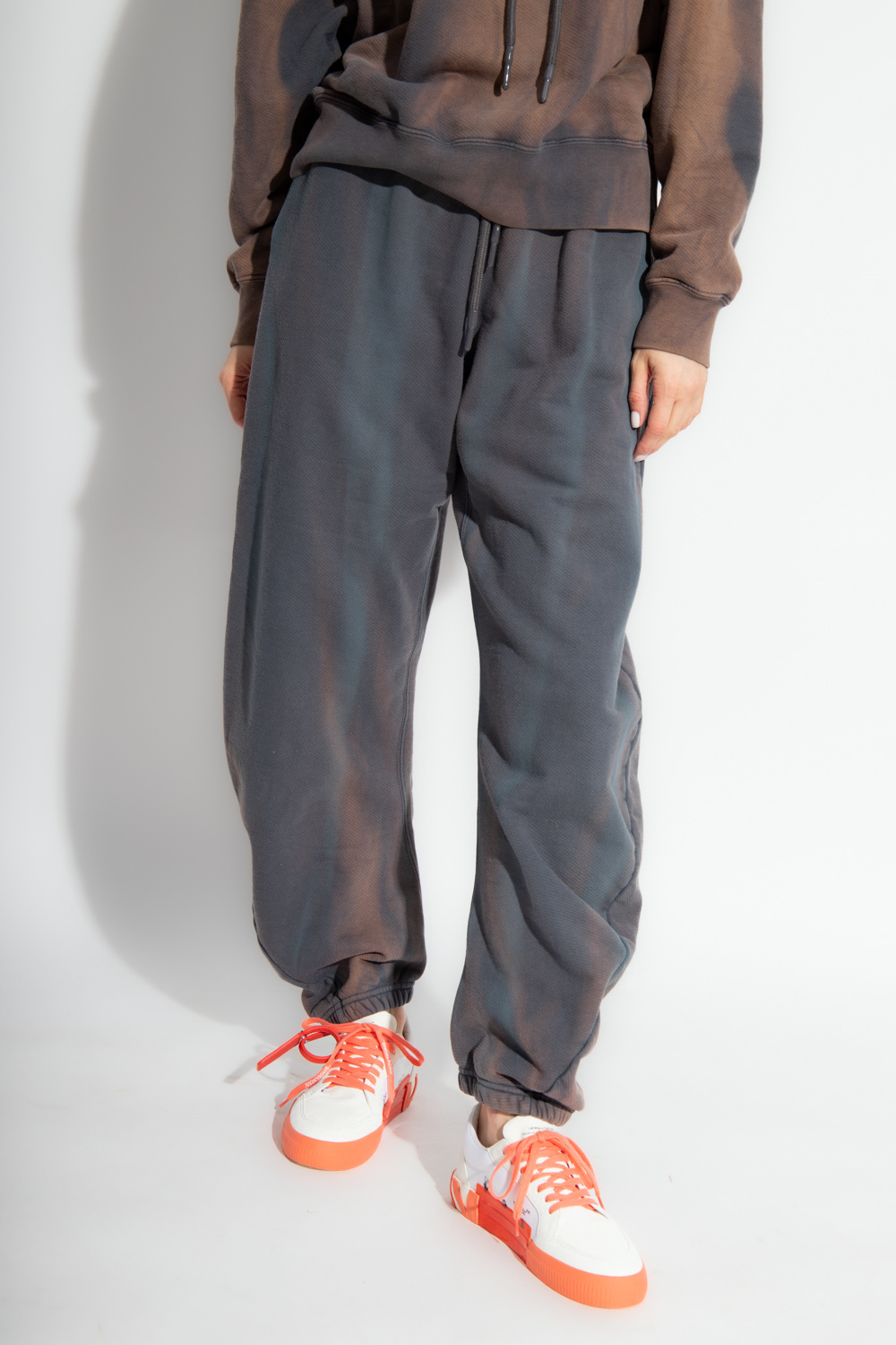 Off-white Gray Drawstring Lounge Pants In Black