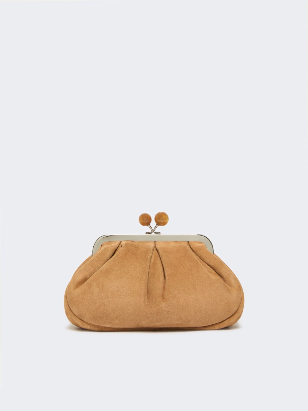 Weekend Max Mara Small Suede Pasticcino Bag In Brown