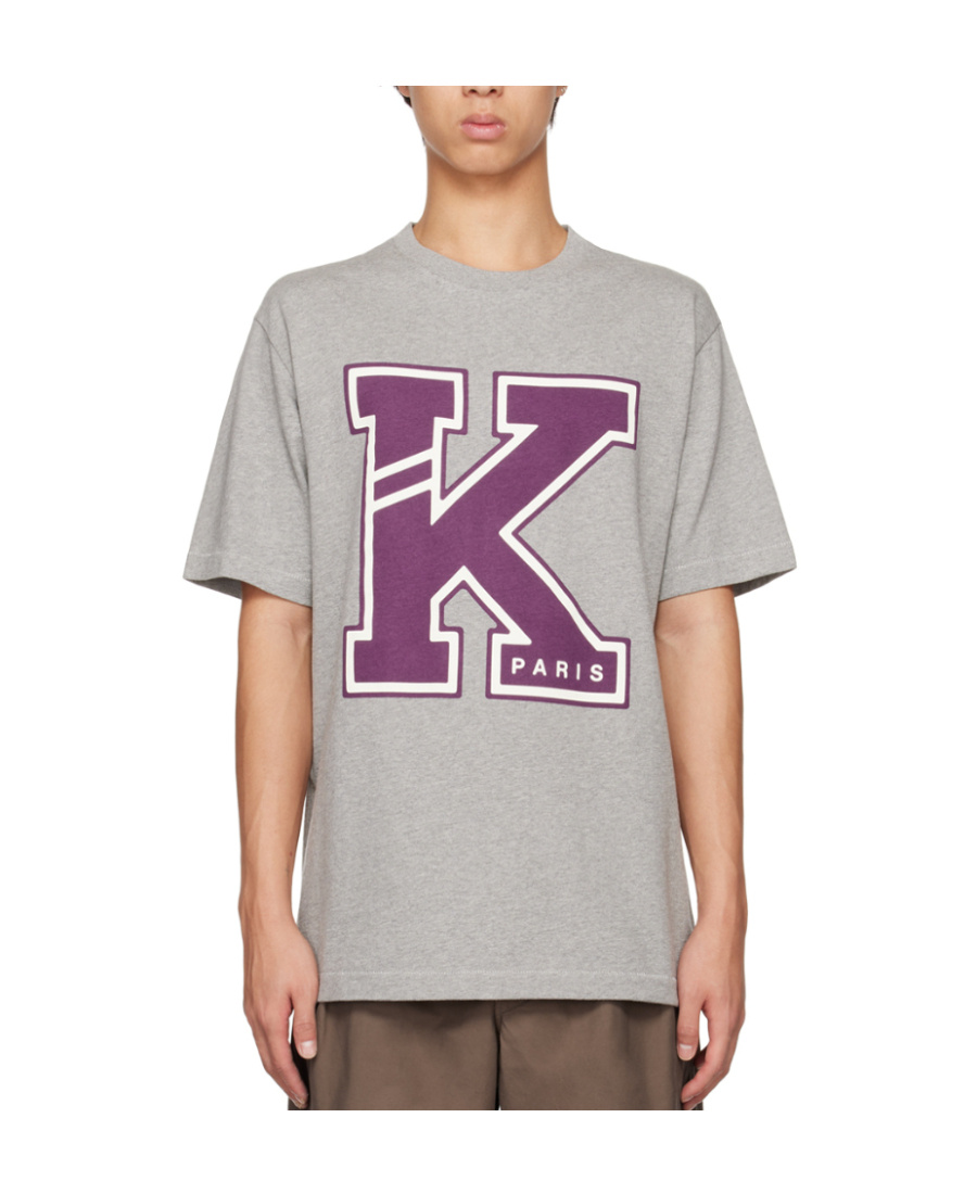 Kenzo Cotton Logo-print T-shirt In Gray