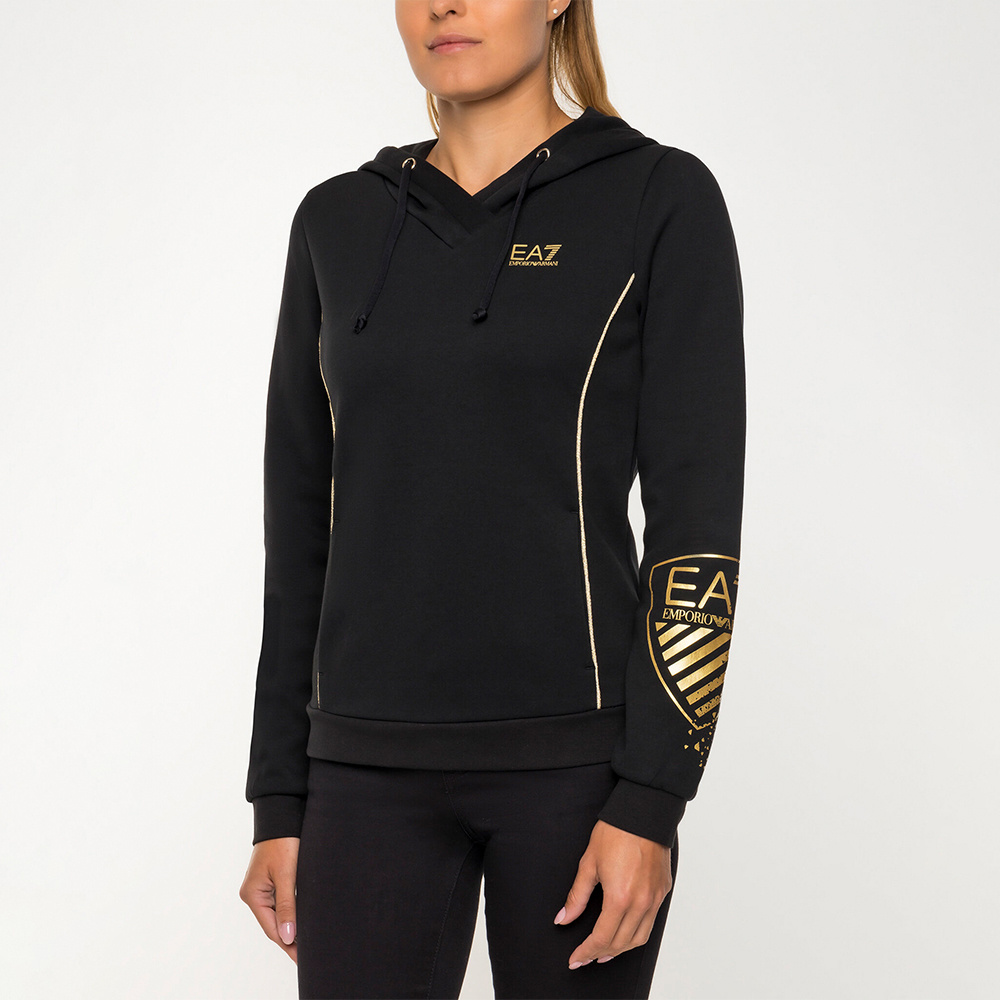 EA7 LOGO PRINTED HOODED SWEATER 